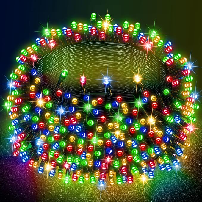 Dazzle Bright Multi-Colored Christmas String Lights, 164ft 2000 LED Waterproof by DazzleBright