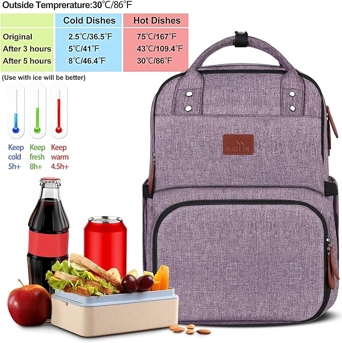 MATEIN Laptop Backpack with Lunch Box, Insulated Women Backpacks with Cooler - Image 2
