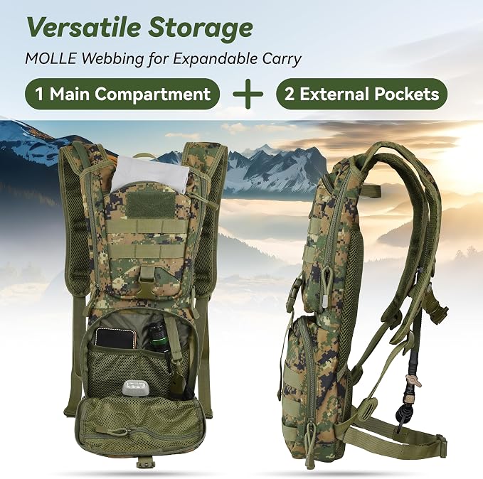 MARCHWAY Tactical Molle Hydration Pack Backpack - Image 4