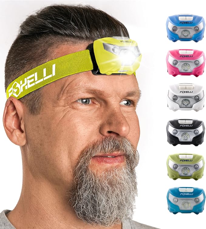 Foxelli USB-C Rechargeable LED Headlamp – Super Bright, Lightweight Head Lamp - Image 7
