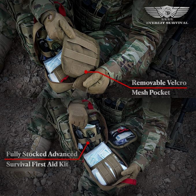 Everlit Survival Upgraded Survival First Aid Kit Emergency Gear Trauma Kit - Image 5