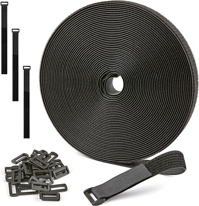 1" x 40ft Nylon Hook and Loop Cable Straps Roll by NBTORCH