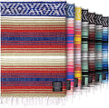Hydration Nation Authentic Large Handwoven Mexican Striped Throw Blanket by ZulayKitchen
