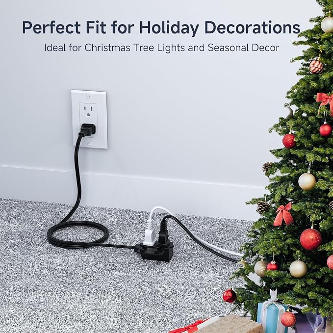 Cable Matters 2-Pack 16 AWG 2 Prong Extension Cord 10 ft, 13A 3-Outlet - Image 7