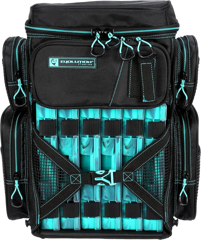 Evolution Fishing Drift Series Tackle Backpack, Outdoor Rucksack w/ 6 Fishing - Image 6