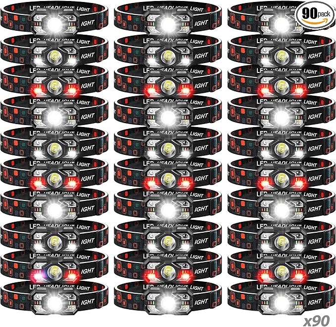Headlamp Rechargeable 90Pack, 3000 Lumen Ultra-Light Bright Headlamp Flashlight by Northlet