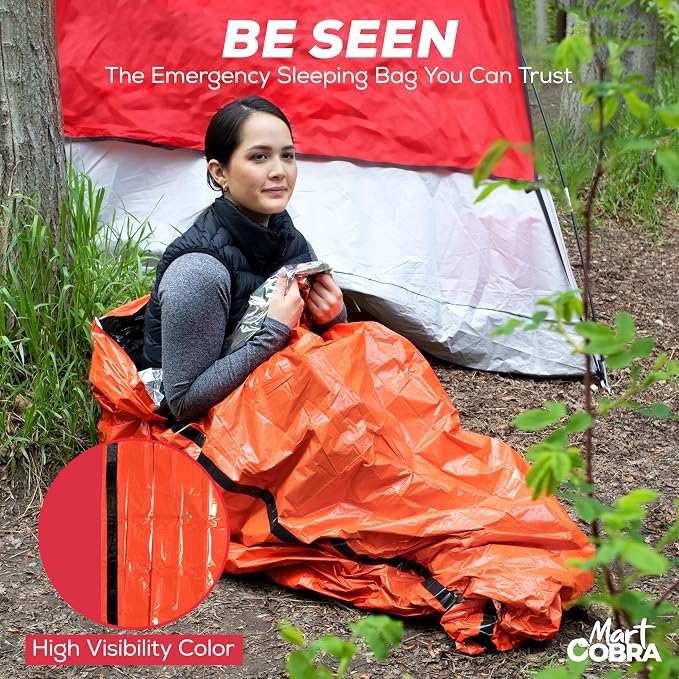 Emergency Sleeping Bag for Survival Gear and Supplies Life Bivy Sack Waterproof - Image 6