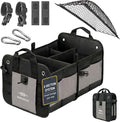 Compact Car Trunk Organizer 2-Section – Grocery, Cleaning Supplies Storage – by DURABLEZ