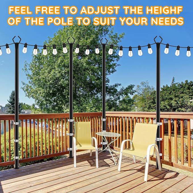 AHRLHR 10 Pack String Light Poles, Poles - Image 4