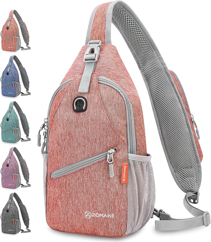 ZOMAKE Sling Bag, Small Crossbody Sling Backpack, Water Resistant Shoulder - Image 2