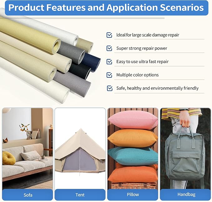 KING MOUNTAIN Canvas Repair Patch 16×30 Inch Self-Adhesive Waterproof Fabric - Image 5