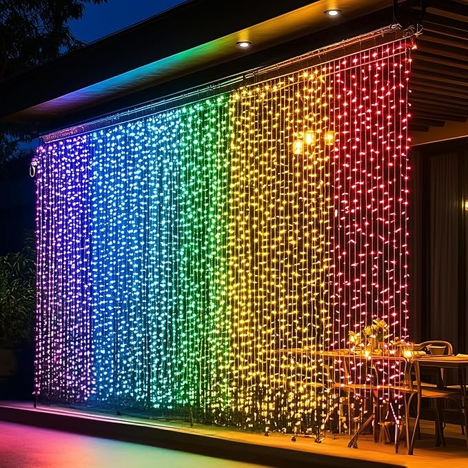 Dazzle Bright 300 LED Curtain String Lights, RGB Color Changing Christmas Fairy - Image 6