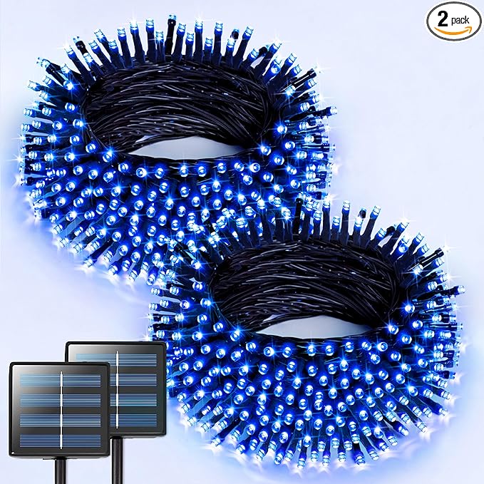 JMEXSUSS 2 Pack Solar String Lights Outdoor Waterproof, Total 400 LED 151FT by JMEXSUSS