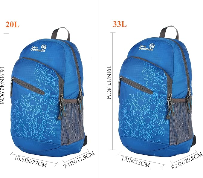 Outlander Packable Handy Lightweight Travel Hiking Backpack Daypack-Dark Blue - Image 6