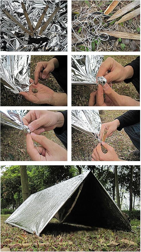 Emergency Foil Blanket Silver, Survival Thermal Mylar Blankets Individually - Image 7