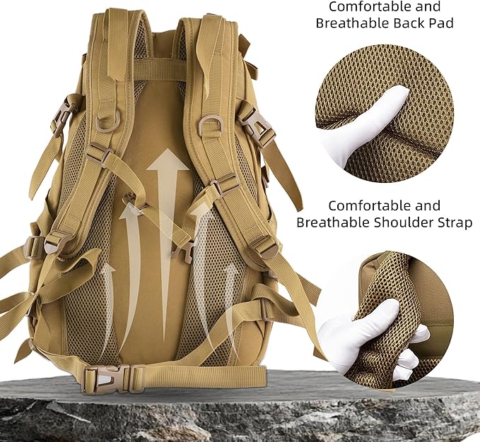 aiGear Tactical Backpack for Men, 25L Military Backpack, 3-Day Bug Out Bag for - Image 4