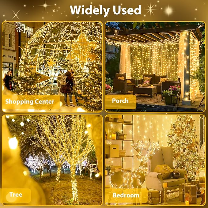 240LED 88Ft Connectable String Lights Indoor Outdoor Clear Wire | Warm White - Image 6