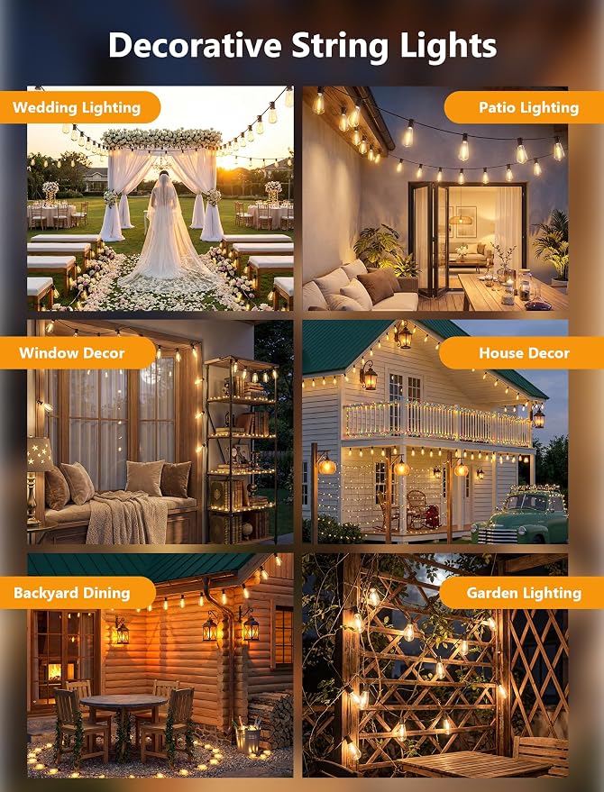 20FT LED Outdoor String Lights, Edison Lights Outdoor String - Image 7