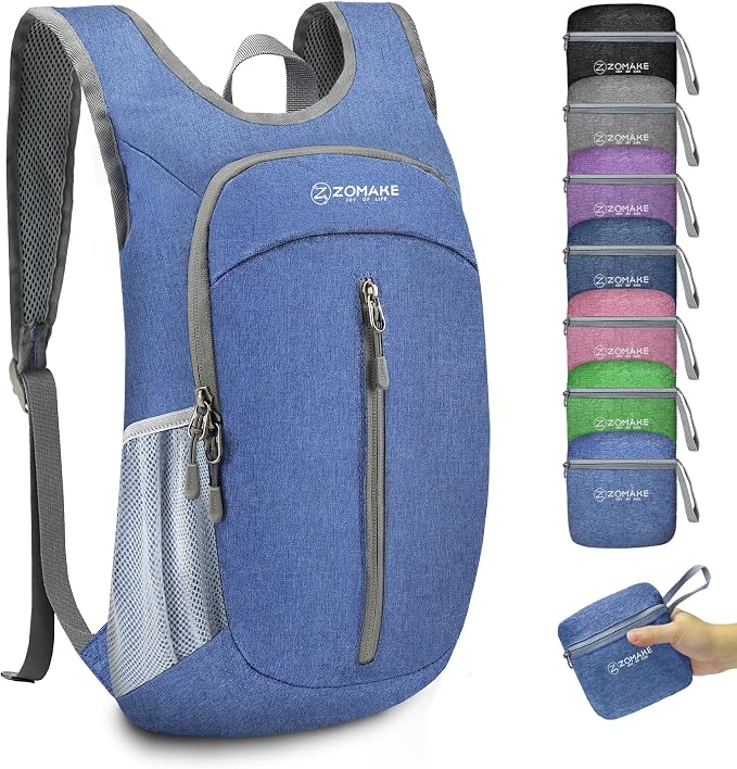 ZOMAKE 10L Ultra Lightweight Packable Backpack, Small Daypack Light Foldable by ZOMAKE