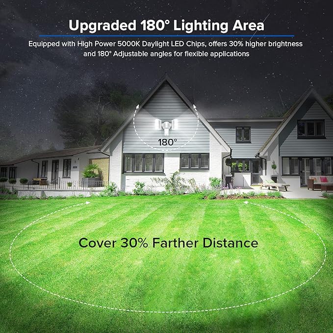 SANSI 38W 5000LM Motion Sensor Outdoor Lights, Flood Lights Outdoor Detector - Image 2