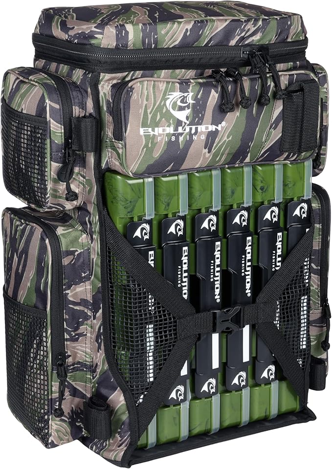 Evolution Fishing Drift Series Tackle Backpack, Outdoor Rucksack w/ 6 Fishing by EvolutionOutdoor