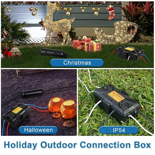 NineLeaf Outdoor Waterproof Electrical Box, IP54 Weatherproof Extension Cord - Image 6