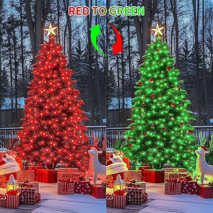 JMEXSUSS 200 LED Christmas Lights Outdoor, 66ft Red and Green String Lights - Image 2