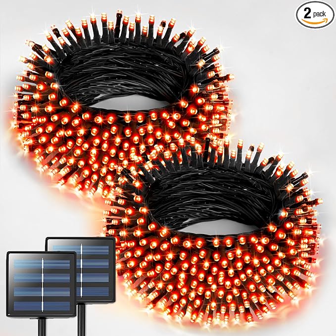 JMEXSUSS 2 Pack Solar String Lights Outdoor Waterproof, Total 400 LED 151FT by JMEXSUSS