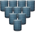 YOUBET 24PCS Plastic Hobnail Drinking Glasses - 14 Oz Blue Vintage Glasses by YOUBET