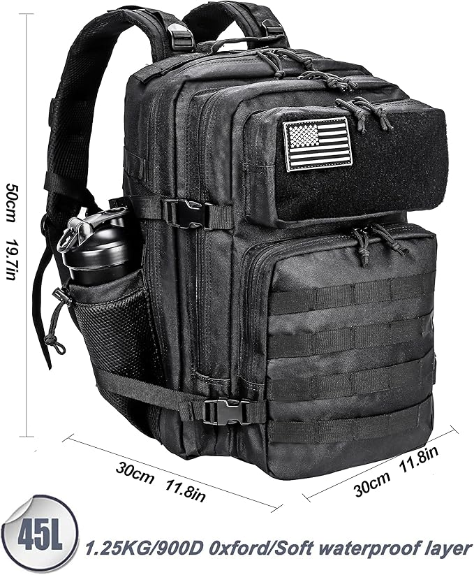 LHI Military Tactical Backpack for Men and Women 45L Army 3 Days Assault Pack - Image 3