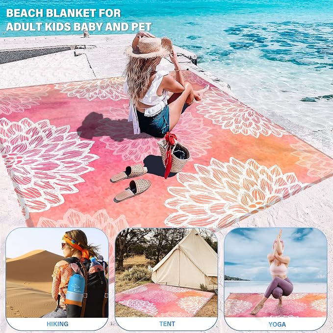 Famstar Beach Blanket Oversized Extra Large 78" X 81", Waterproof Sandproof - Image 4