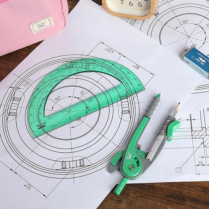 Mr. Pen- Geometry Compass and Protractor Set, 6 Inch Compass, 6 Inch Protractor - Image 6
