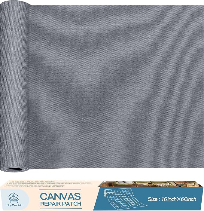 KING MOUNTAIN Canvas Repair Patch 16×60 Inch Self-Adhesive Waterproof Fabric by ForABetterHomeLife