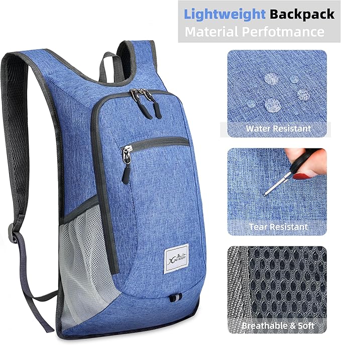 Xgunion Hiking Backpack 10L Small Travel Lightweight Daypack Foldable Hiking - Image 5