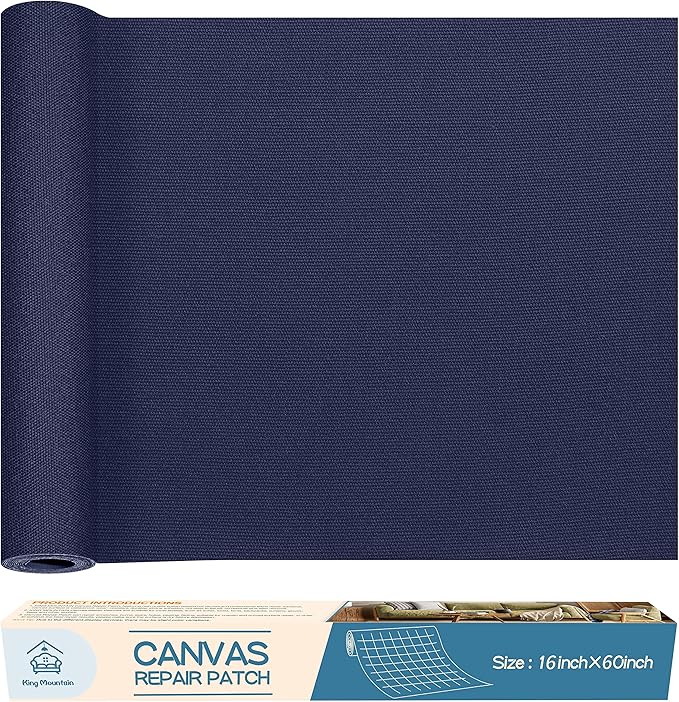 KING MOUNTAIN Canvas Repair Patch 16×60 Inch Self-Adhesive Waterproof Fabric by ForABetterHomeLife