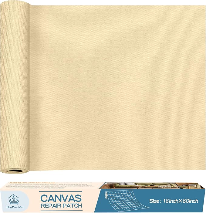 KING MOUNTAIN Canvas Repair Patch 16×60 Inch Self-Adhesive Waterproof Fabric by ForABetterHomeLife