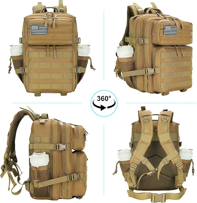 Lovelinks21 25L Military Tactical Backpack Small Assault Pack Molle Daypack - Image 7