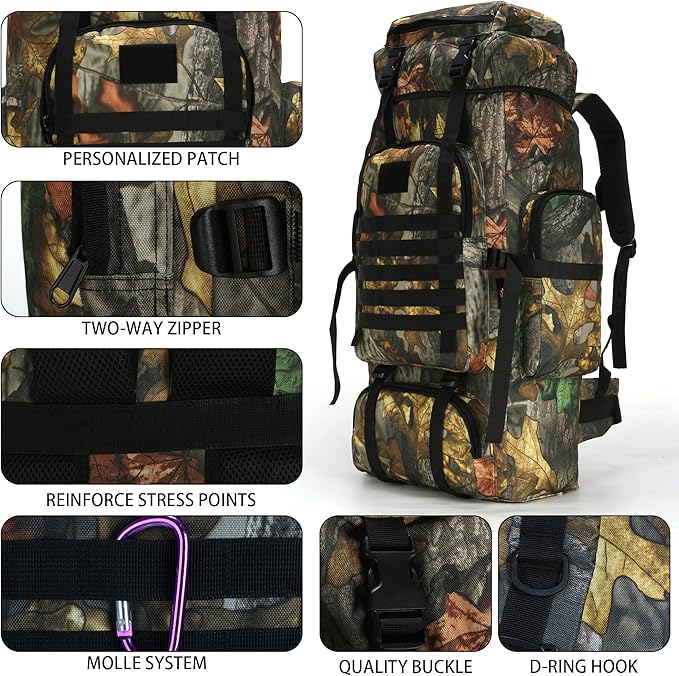 Hiking Backpack for Men 70L/100L Camping Backpack Military Rucksack Molle 3 - Image 6