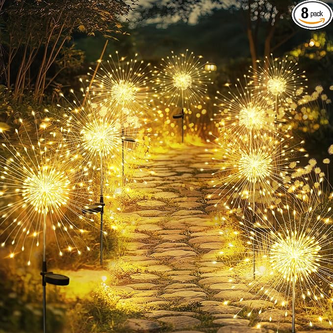 GIGALUMI Garden Decor Outdoor Lights 120LED 8Pack, Solar Garden Lights by GIGALUMI