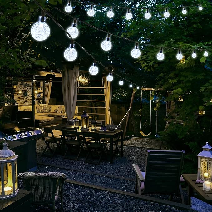 Joomer Solar String Lights Outdoor, 65FT 100LED Globe String Lights 8 Lighting - Image 5