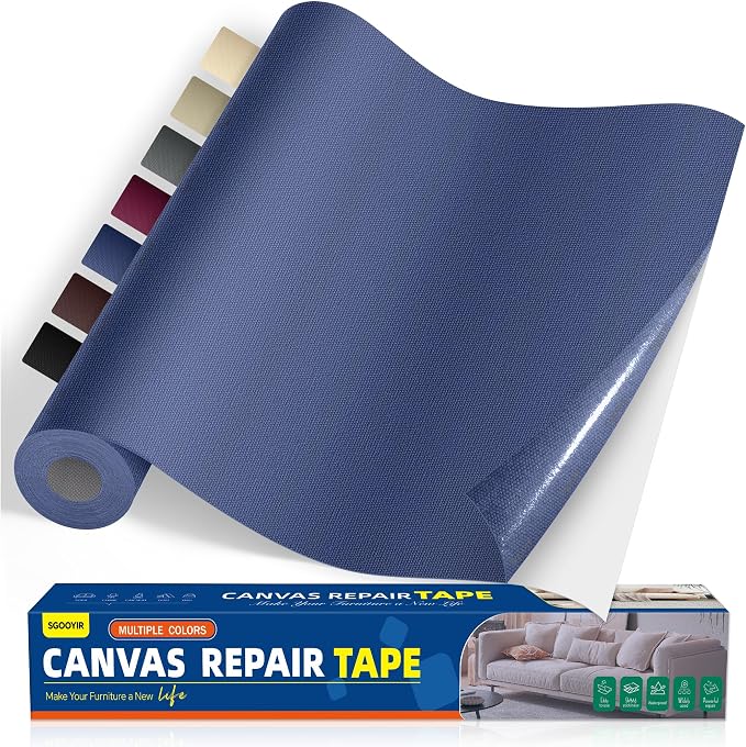 Self-Adhesive Canvas Repair Tape, Fabric Patch Repairs Kit by Sgooyir