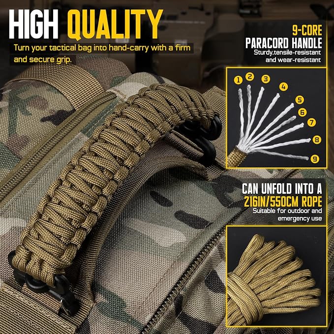 Tactical Paracord Handle，9-core Weaving Paracord Strap - Image 4