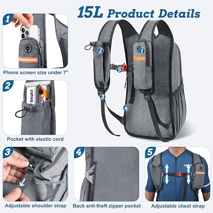 BECOJADDE 15L Small Hiking Backpack - Image 2