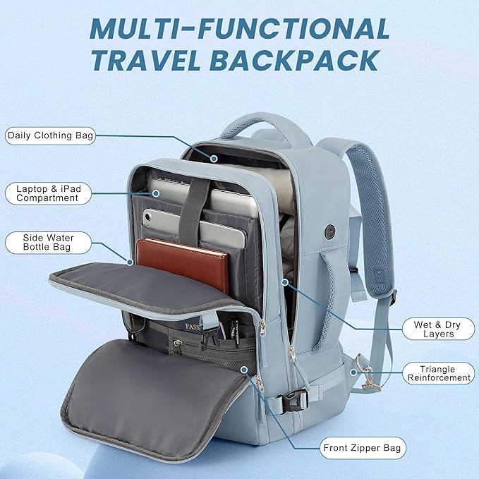 Sinaliy Travel Backpack, Carry on Flight Approved Backpack - Image 4