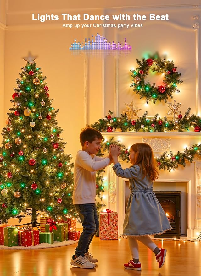 Minetom LED Color Changing Smart RGB Christmas Tree Lights, 198ft 600LED String - Image 8