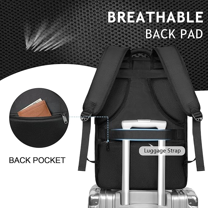 MATEIN Carry on Backpack, 40L Flight Approved Large Travel Laptop Backpack - Image 5