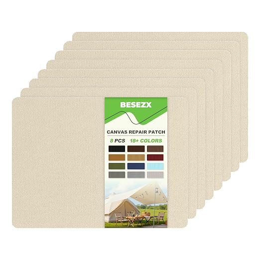 Besezx Canvas Repair Patch, Outdoor Gear Patch, 7.87x5.9 Inches 8PCS, by Besezx