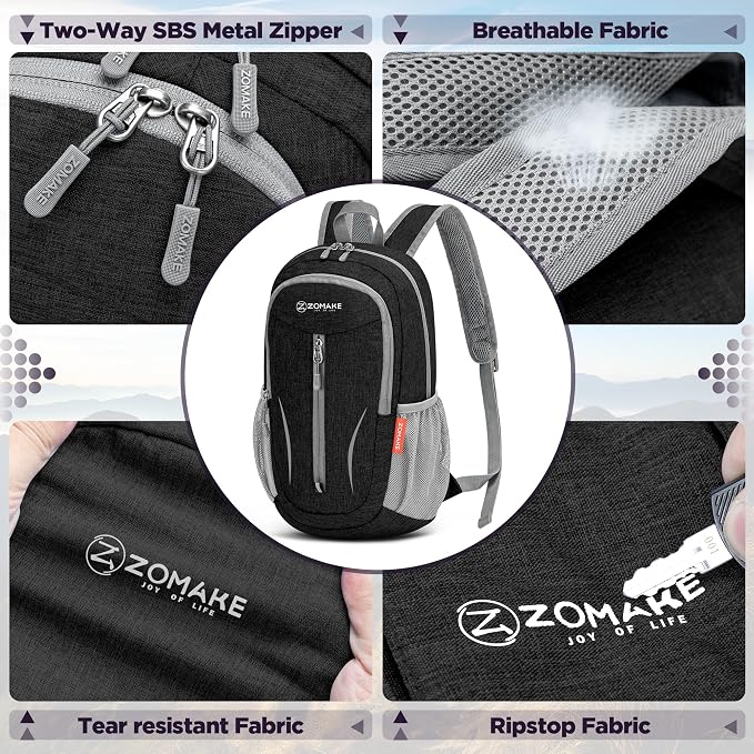 ZOMAKE Ultra Lightweight Packable Backpack 10L, Small Foldable Backpacks Hiking - Image 5