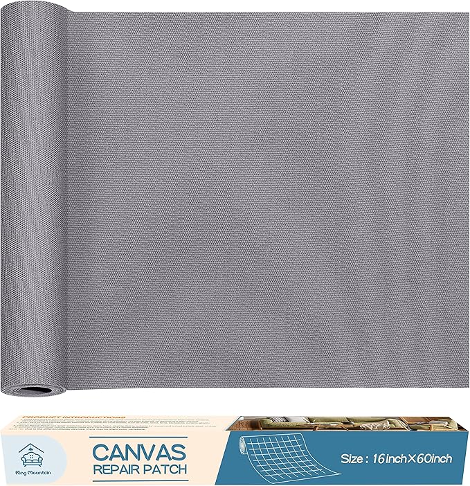 KING MOUNTAIN Canvas Repair Patch 16×60 Inch Self-Adhesive Waterproof Fabric by ForABetterHomeLife