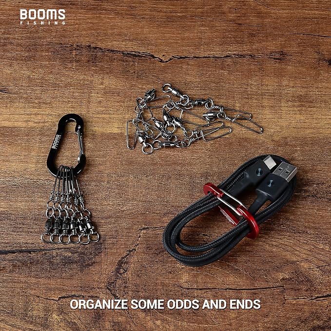 Booms Fishing CC1 Multi-Use Carabiner Clip, 6 Pack Small Caribeener Clips - Image 3